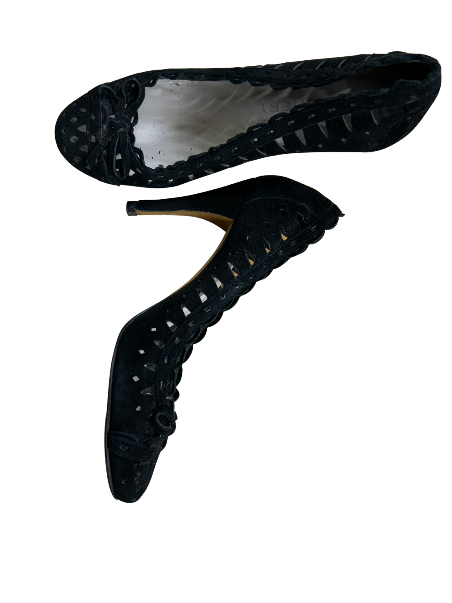 Black Velvet Abstract Cut-Out Heels