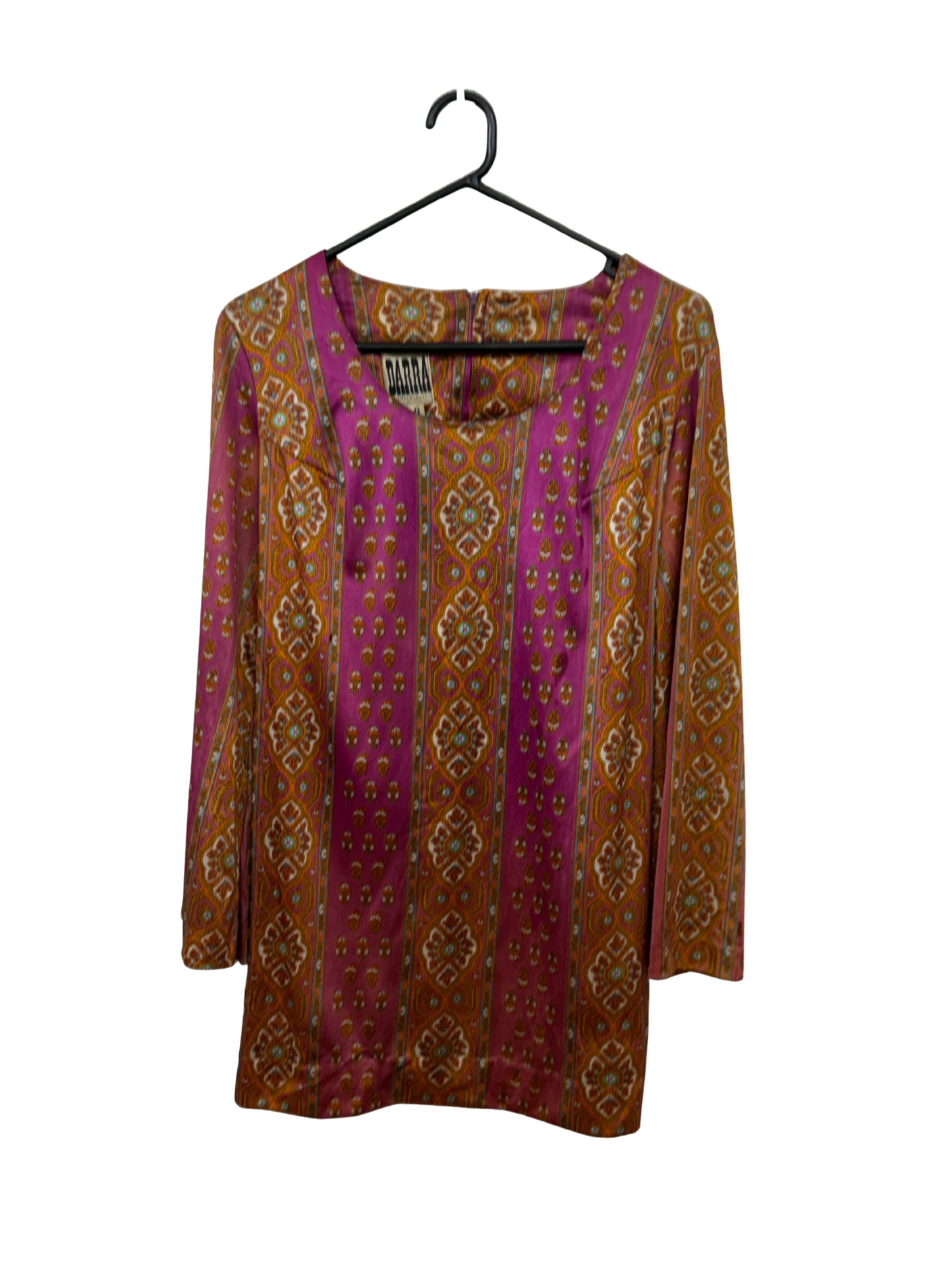 Pink & Orange Geometric Long Sleeve Mini Dress/Long Top