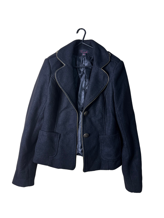 Black Long Sleeve Jacket with Zip Trim Detail