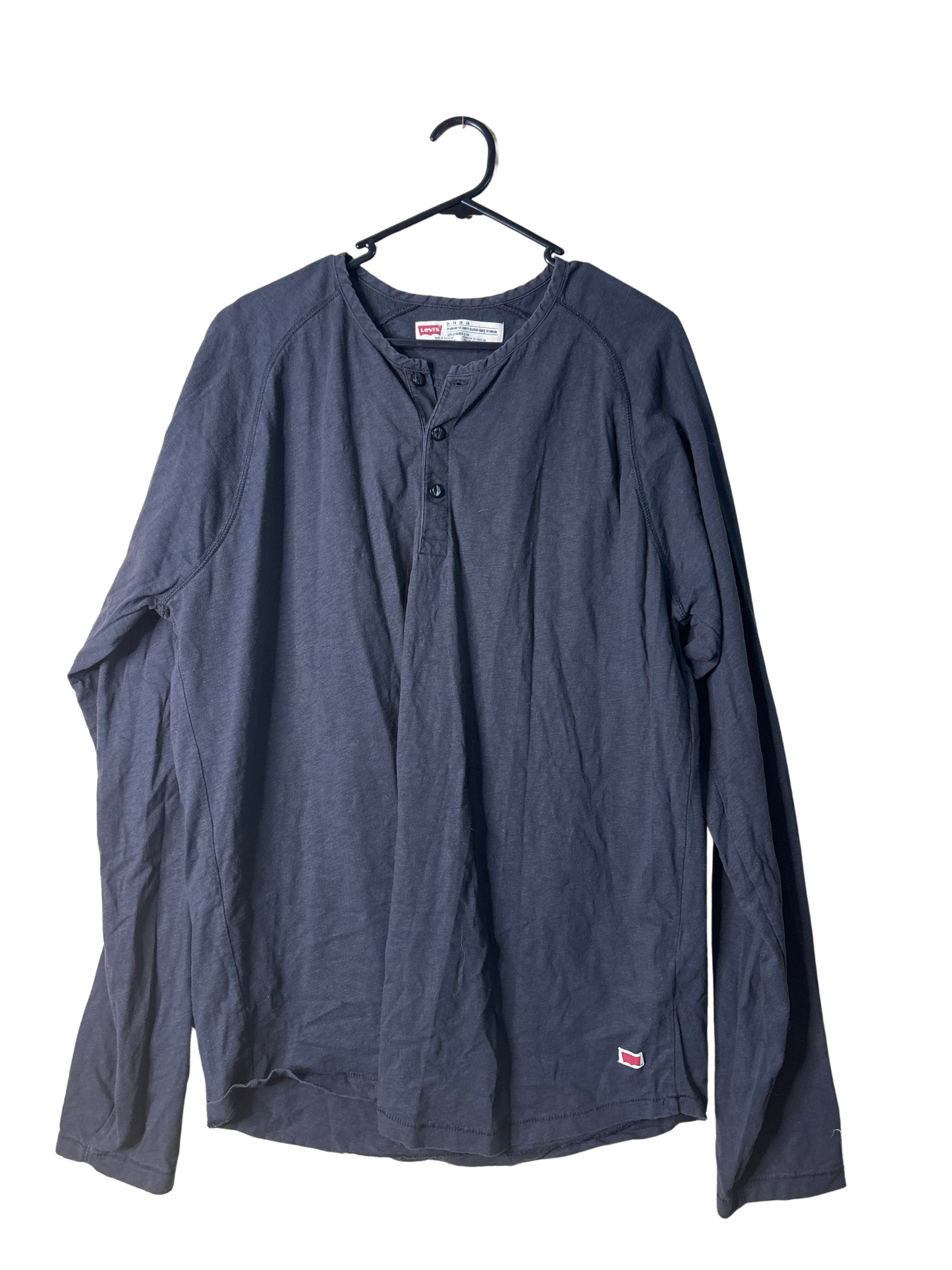 Dark Grey Long Sleeve Quarter Button Shirt