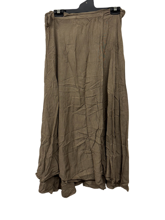 Taupe Midi Wrap Skirt