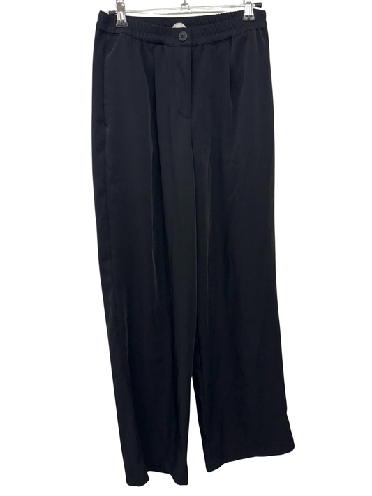 Black Straight Leg Elastic Waist Pants