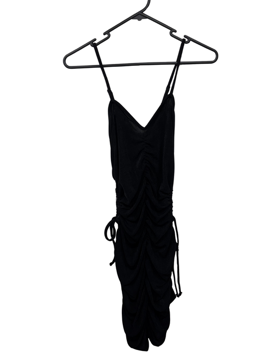 Black Thin Strap Sheer Bodycon Dress