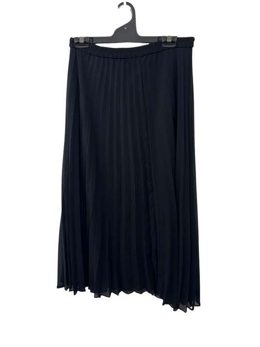 Black Pleated Midi Skirt
