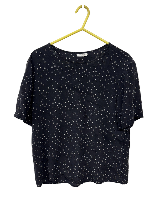 Black & White Star Print Short Sleeve Shirt