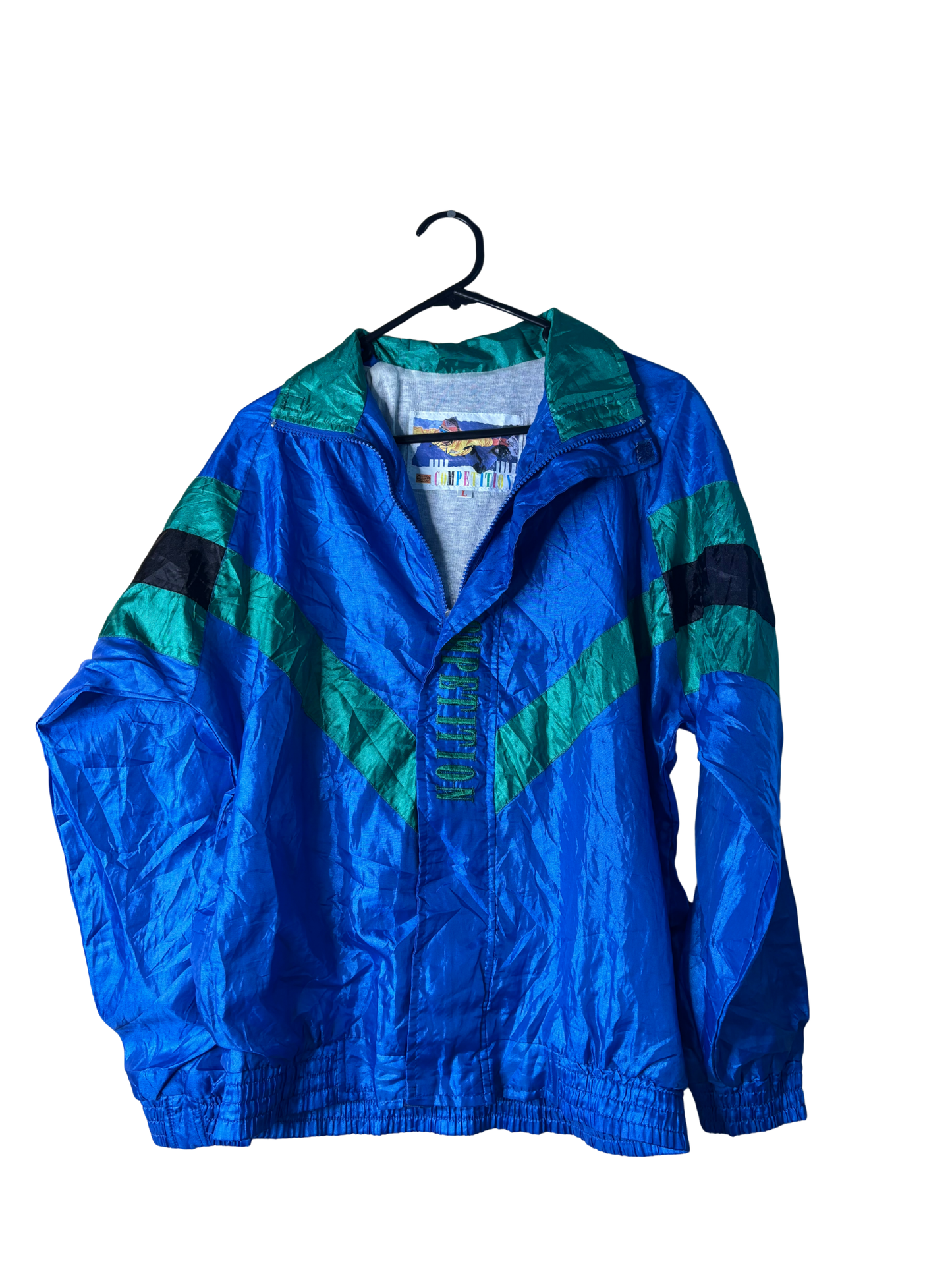 Vintage Blue/Green/Black Long Sleeve Zip Up Spray Jacket
