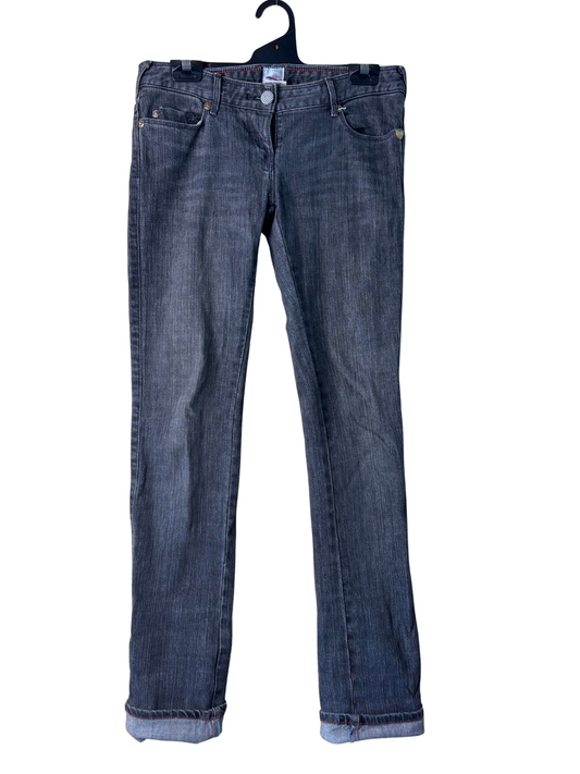 Black Washed Fitted Low-Rise Jeans