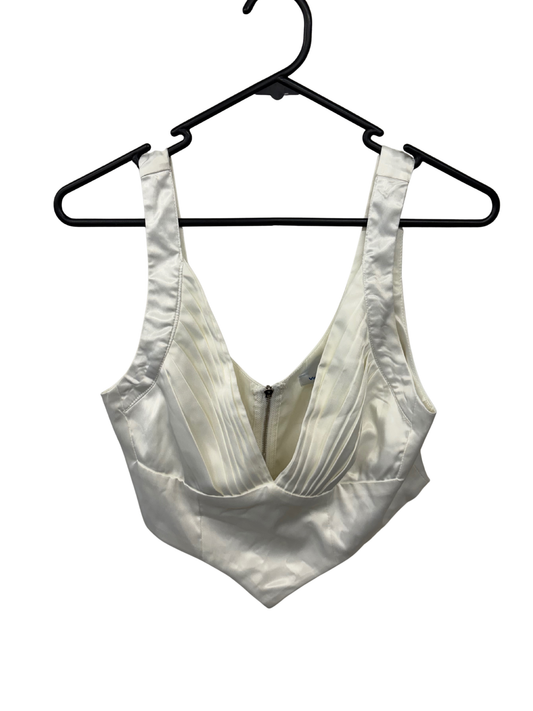 White Sleeveless Crop Corset Top