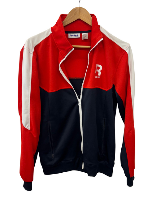 Red, White & Dark Blue Zip Up Sports Jacket