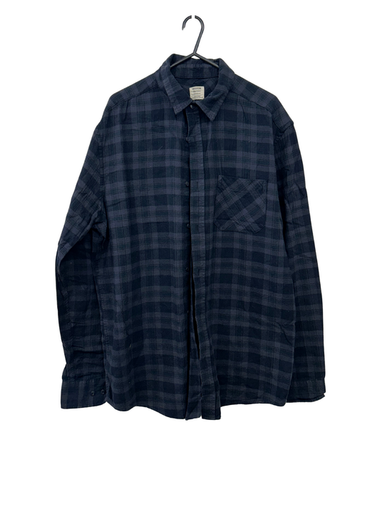 Black/Navy Plaid Flannel Shirt