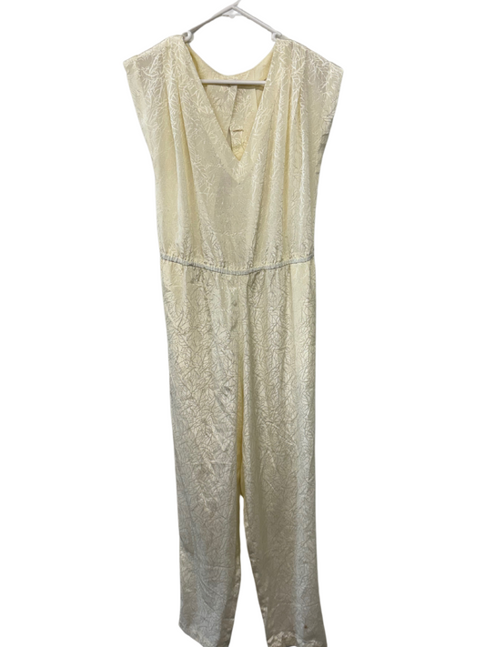 80s Cream Sleeveless Jumpsuit
