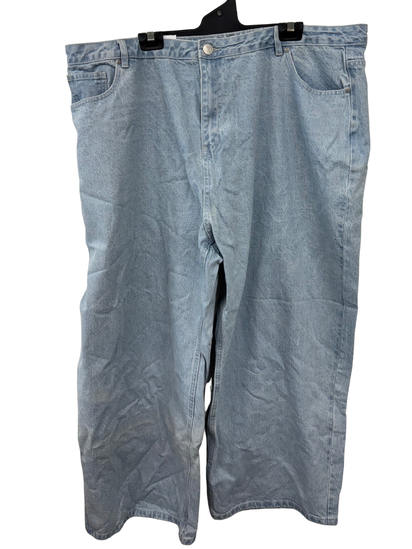 Light Blue Mid Rise Wide Leg Jeans