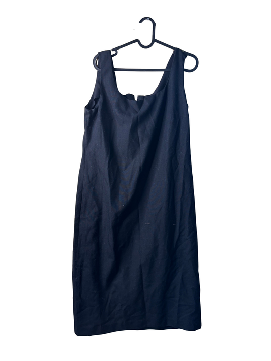 Vintage Black Sleeveless Midi Pencil Dress