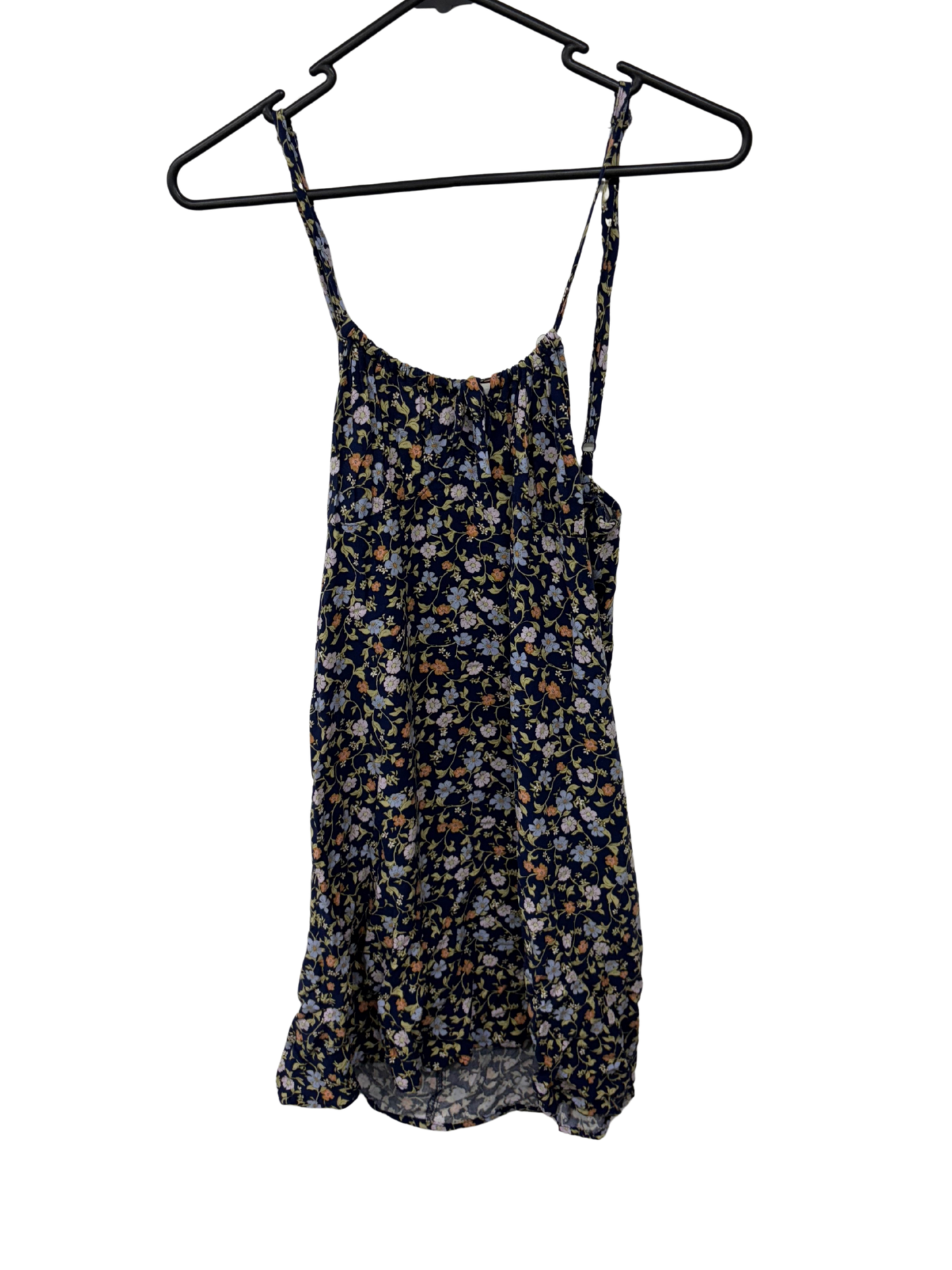 Dark Blue & Multicolour Floral Strappy Short Dress