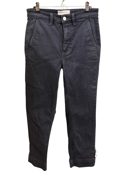 Dark Blue Mid Rise Tapered 3/4 Ankle Jeans