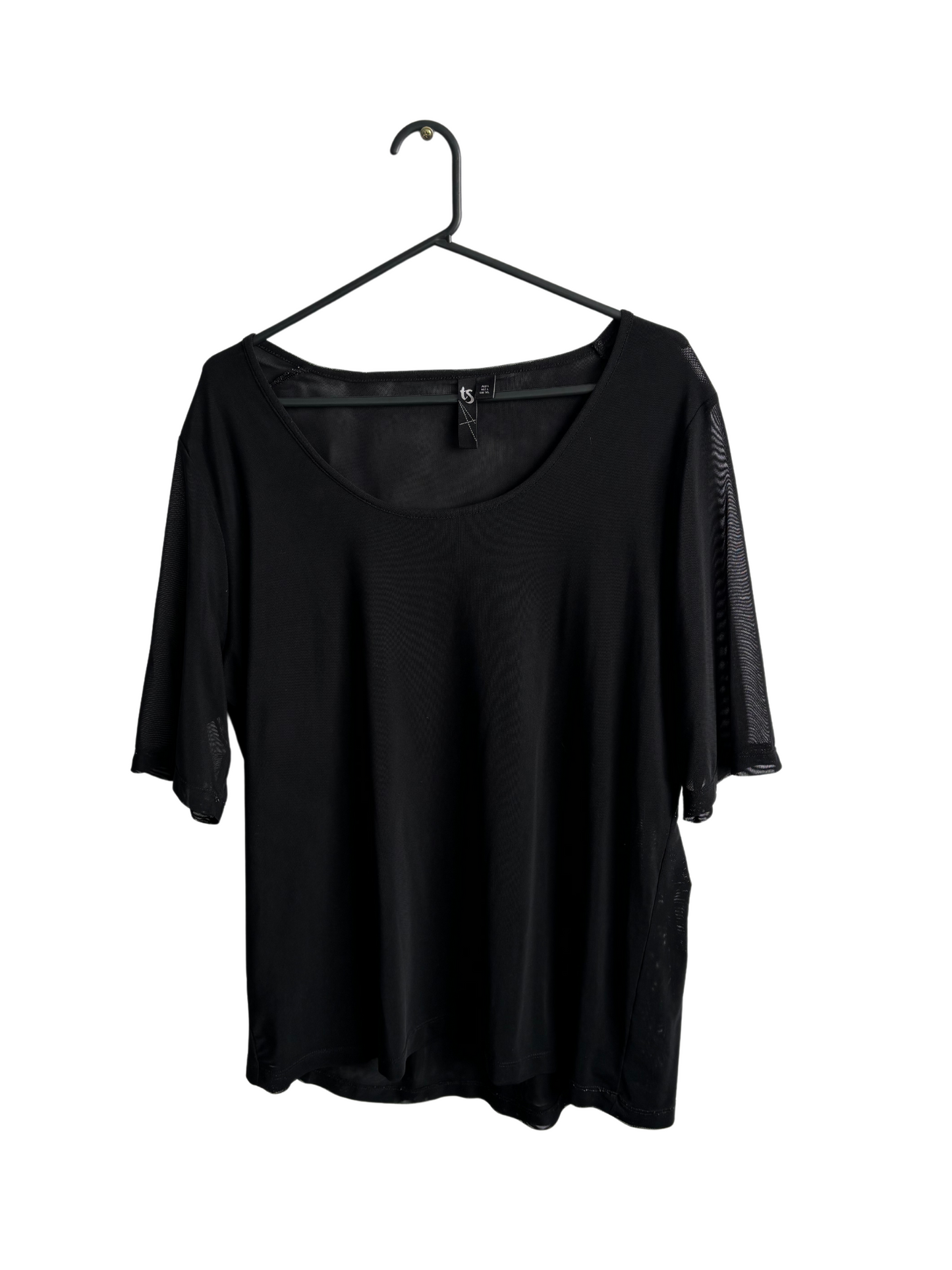 Black Sheer Mesh T Shirt