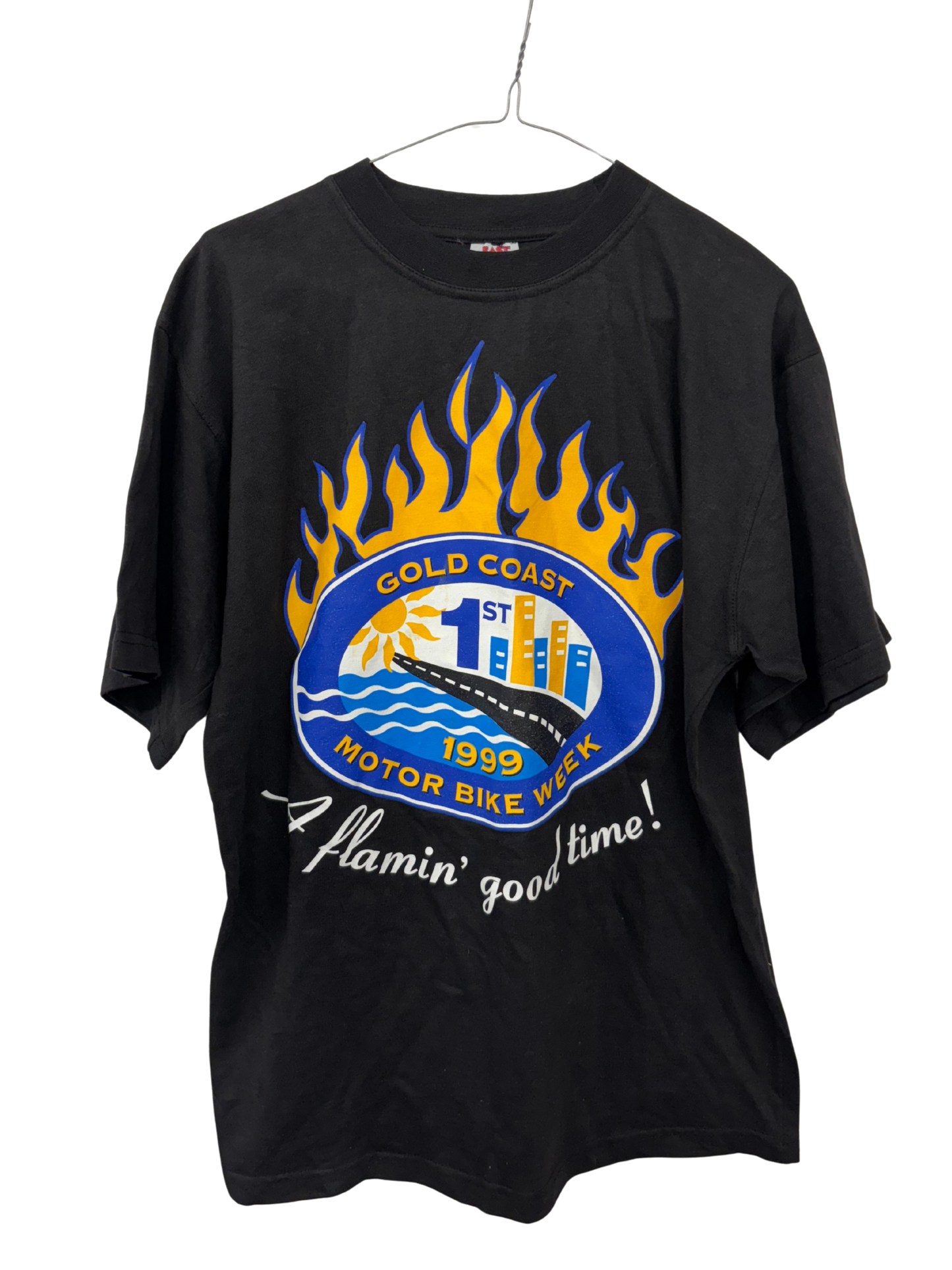 Vintage Black Short Sleeve Shirt with Front Graphic