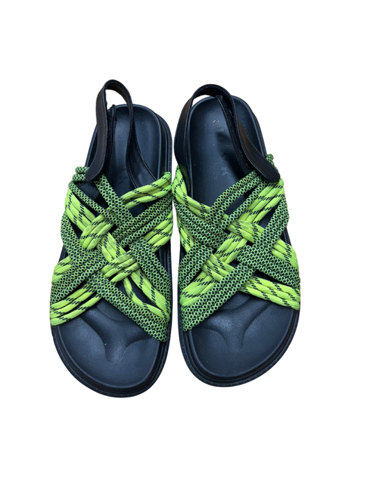 Black Sandals with Fluoro Yellow Rope Straps