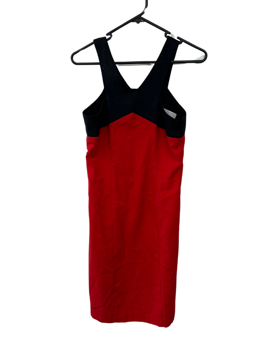 90s Red & Black Strappy Panel Dress