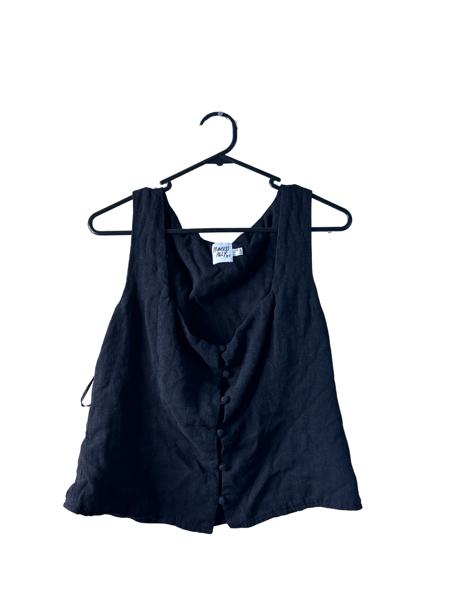 Black Square Neck Sleeveless Crop Top
