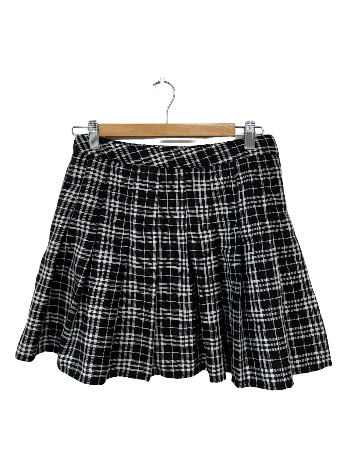 Black & White Check Pleated Skirt