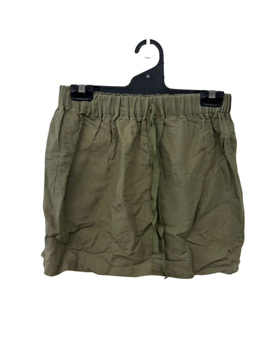Khaki Green Drawstring Skirt