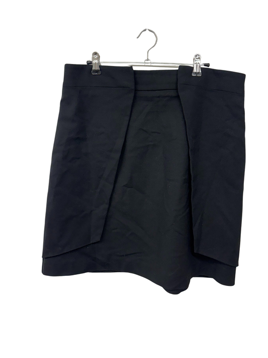 Black Short Skirt with Structured Hips