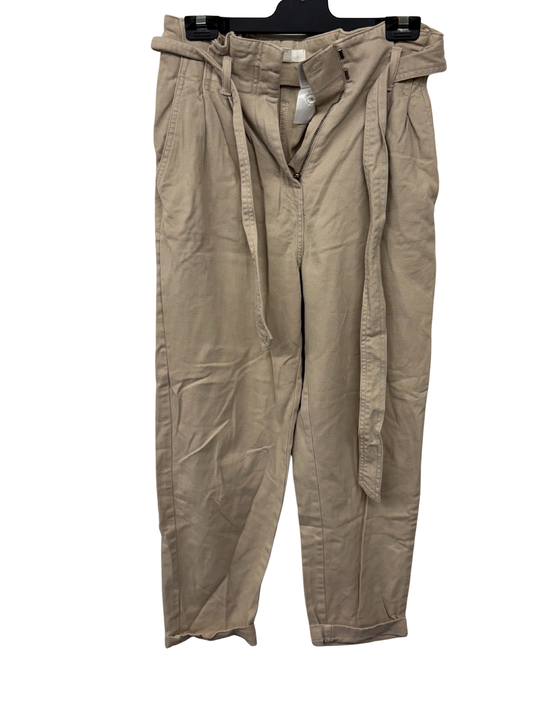 Beige Tapered Jeans with Belt