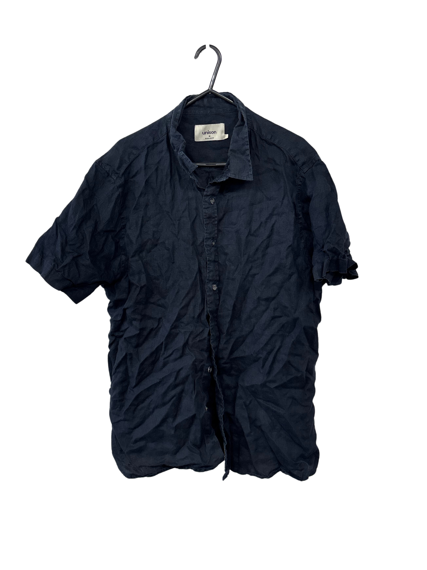 Dark Blue/Black Short Sleeve Button Up Shirt