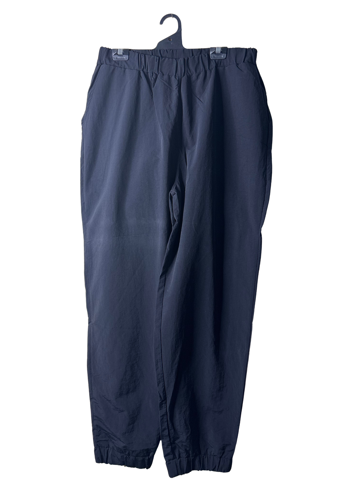 Black Tapered Elastic Waist & Ankle Pants