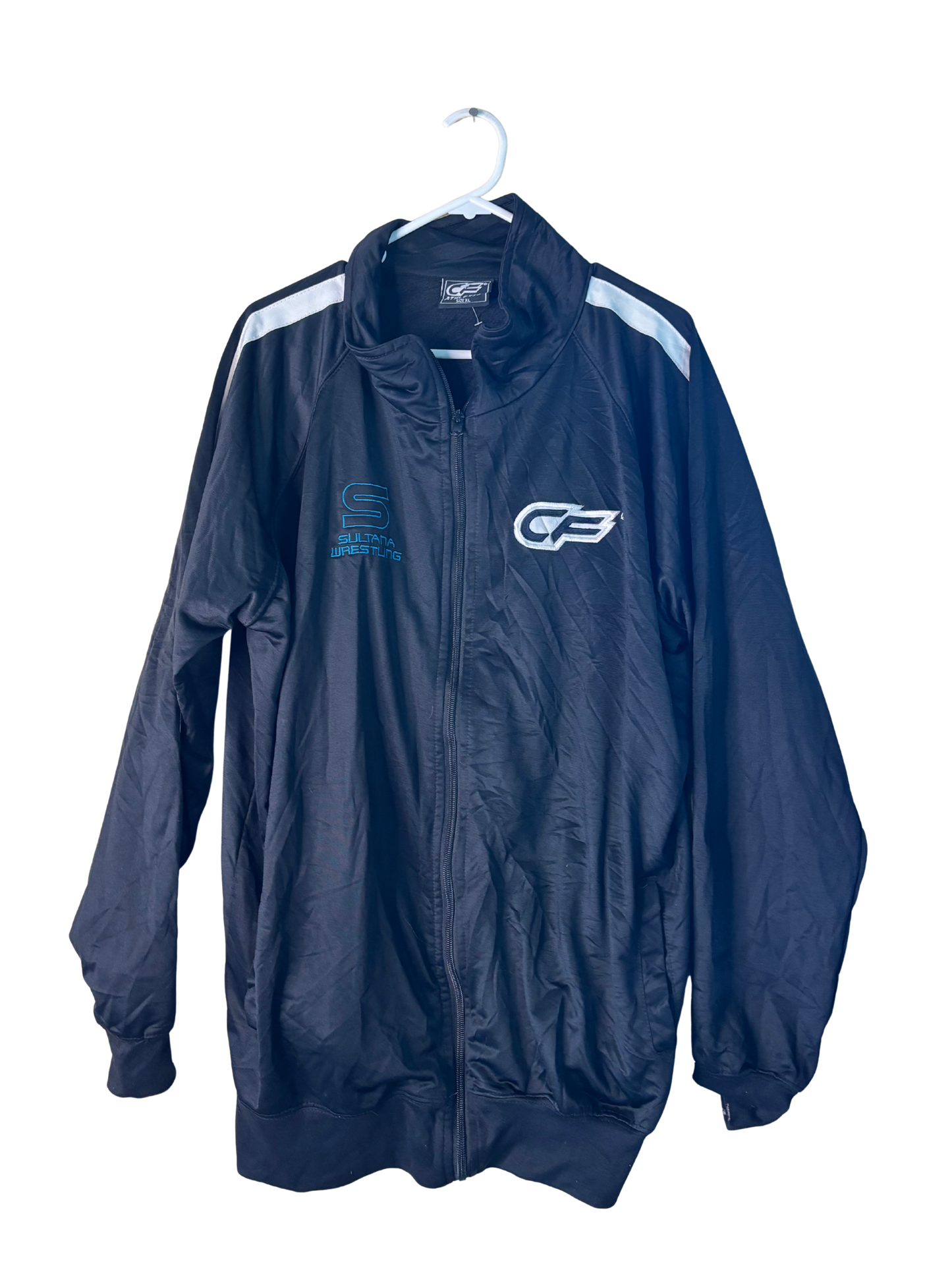 Black Zipup Jacket with 'Sultana Wrestling' Logo