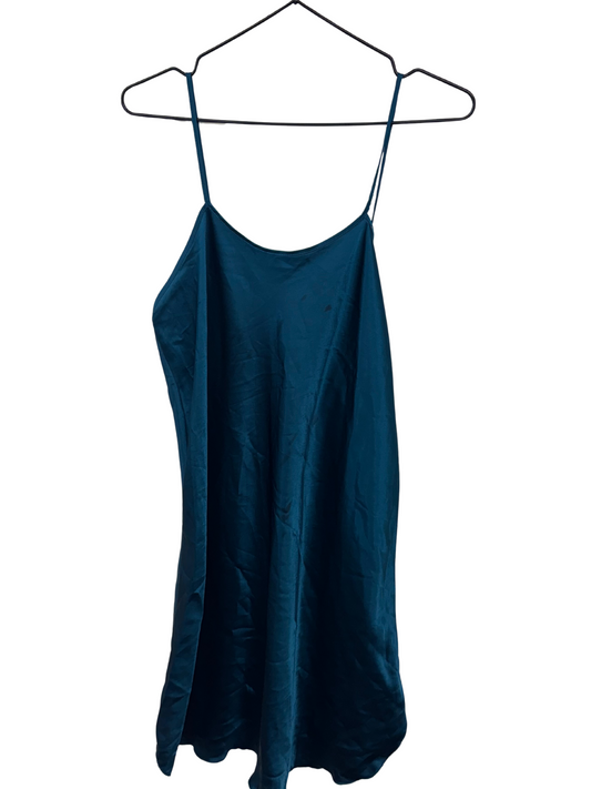 Vintage Teal/Blue Strappy Lingerie Slip Dress