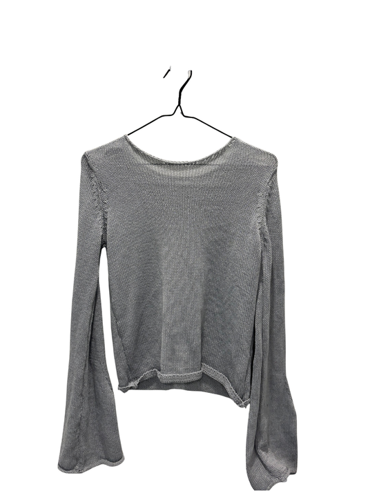 Light Blue/Grey Knit Flare Sleeve Jumper