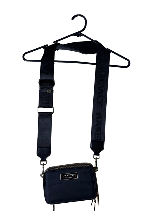 Black & Gold Zip Bag with Adjustable Strap