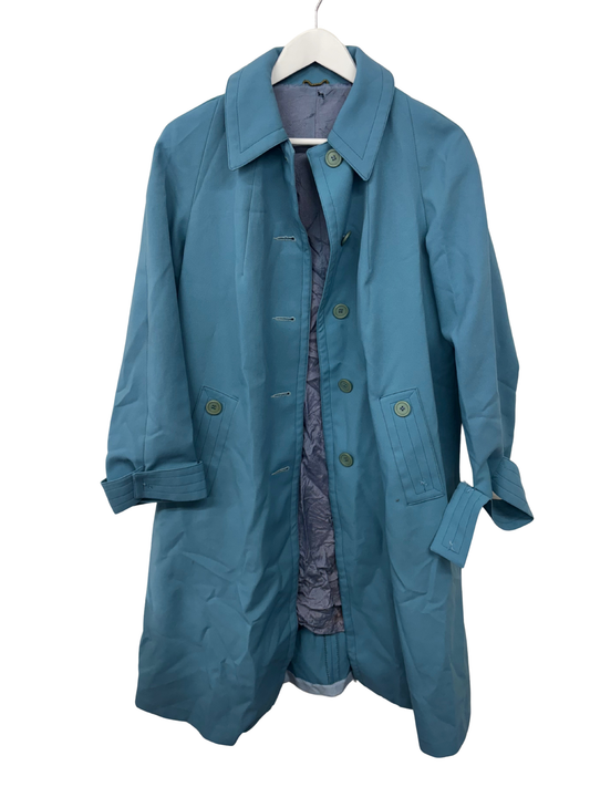 Vintage Blue Long Trench Coat