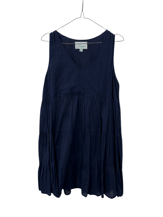 Dark Blue Sleeveless Tiered Dress