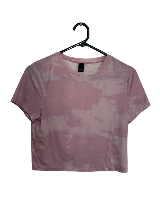 Pink & White Cloud Print Baby Tee