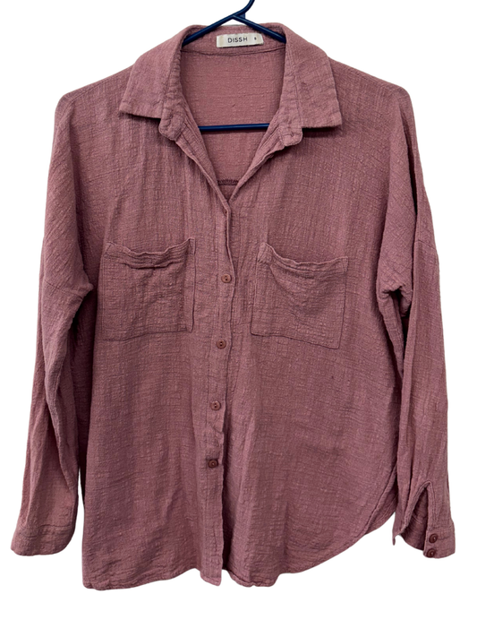 Pink Long Sleeve Button Up Shirt