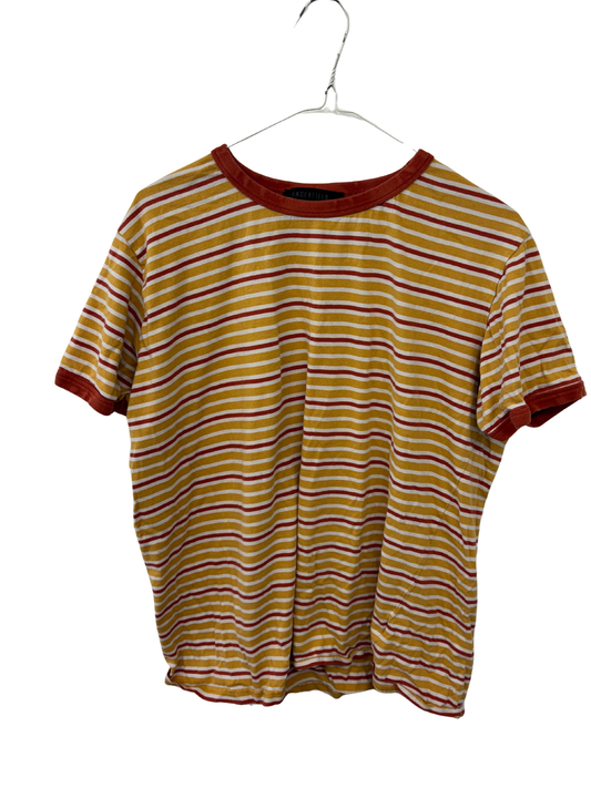 Yellow, Red, White Short Sleeve T Shirt