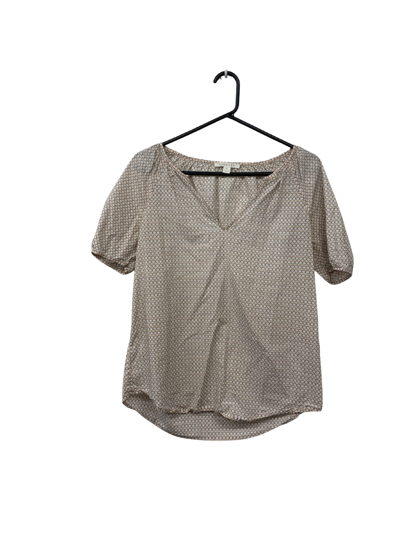 Light Pink Half Sleeve Oversized Top with Circle Pattern