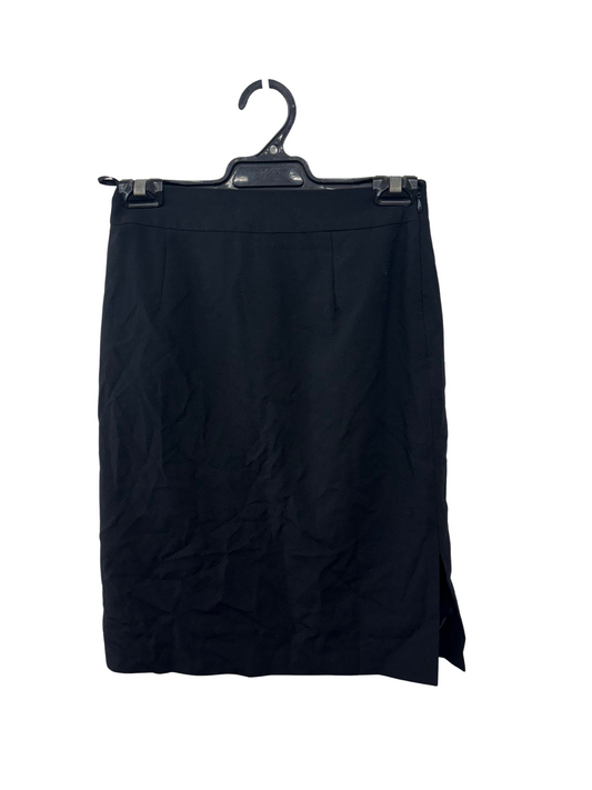 Black Fitted Knee Length Skirt