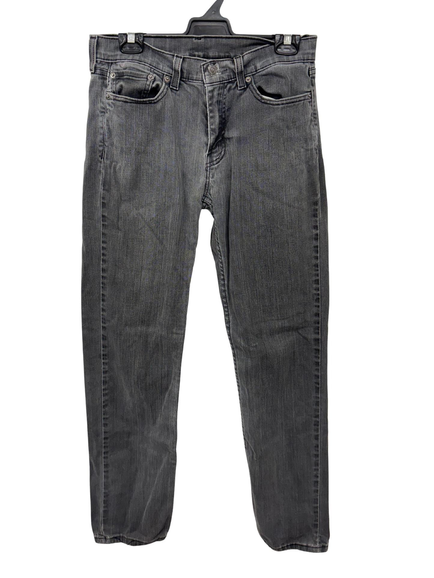 Grey Denim Highwaisted Straight Leg Jeans