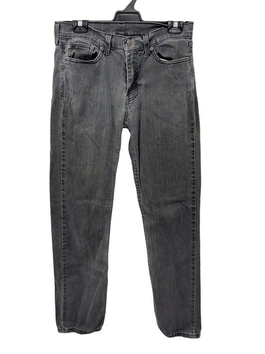 Grey Denim Highwaisted Straight Leg Jeans