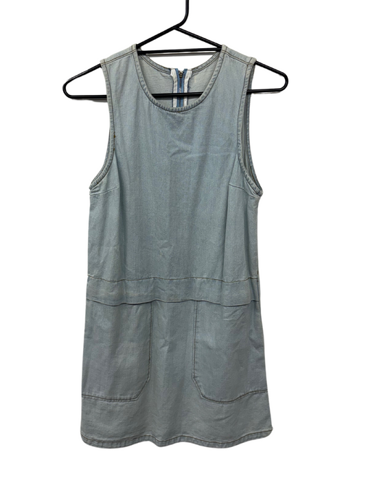 Light Blue Denim Knee Length Dress