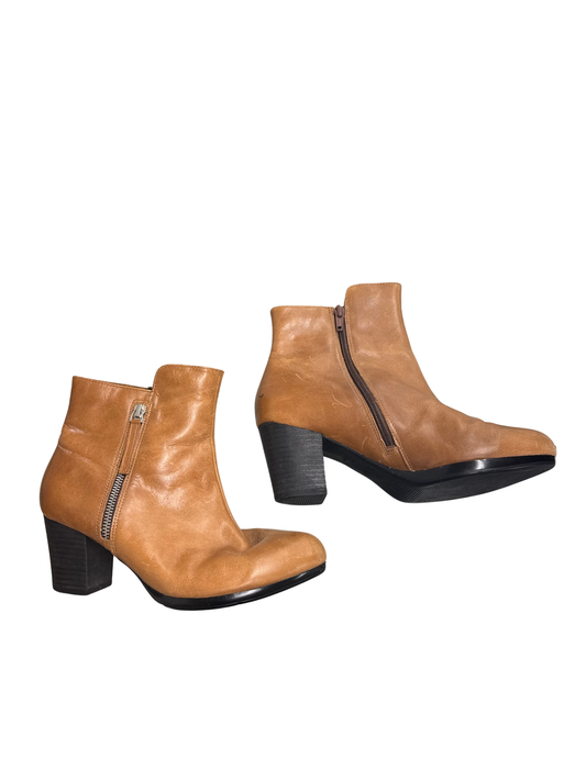 Tan Brown Ankle Boot Heels