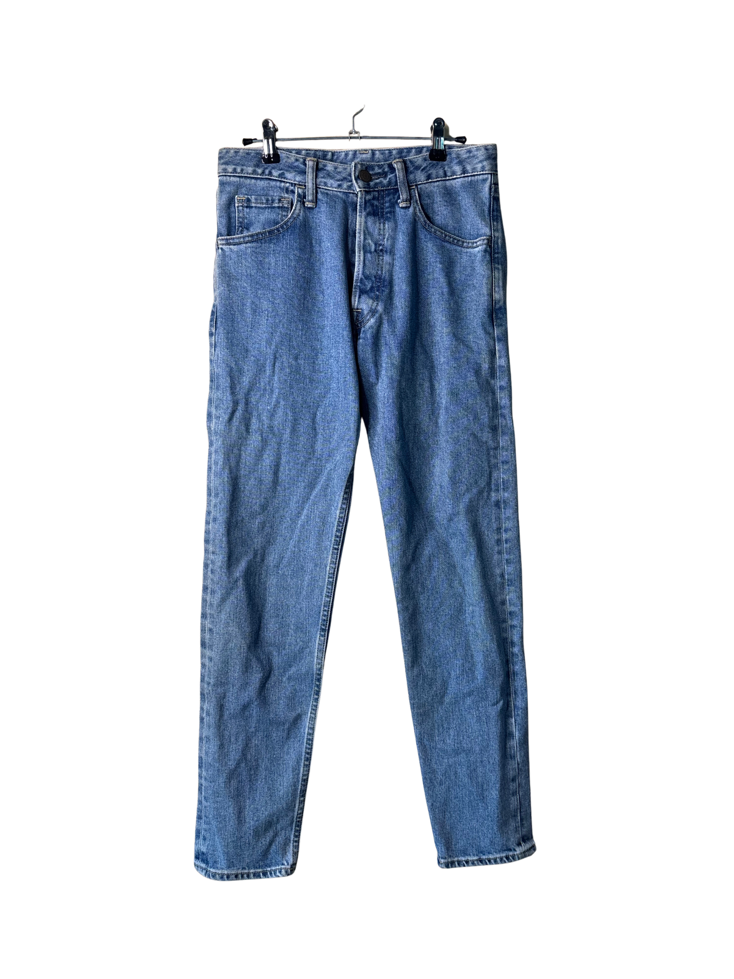 Light Blue Tapered Highwaisted Jeans 'Classic Crop Jean Style'