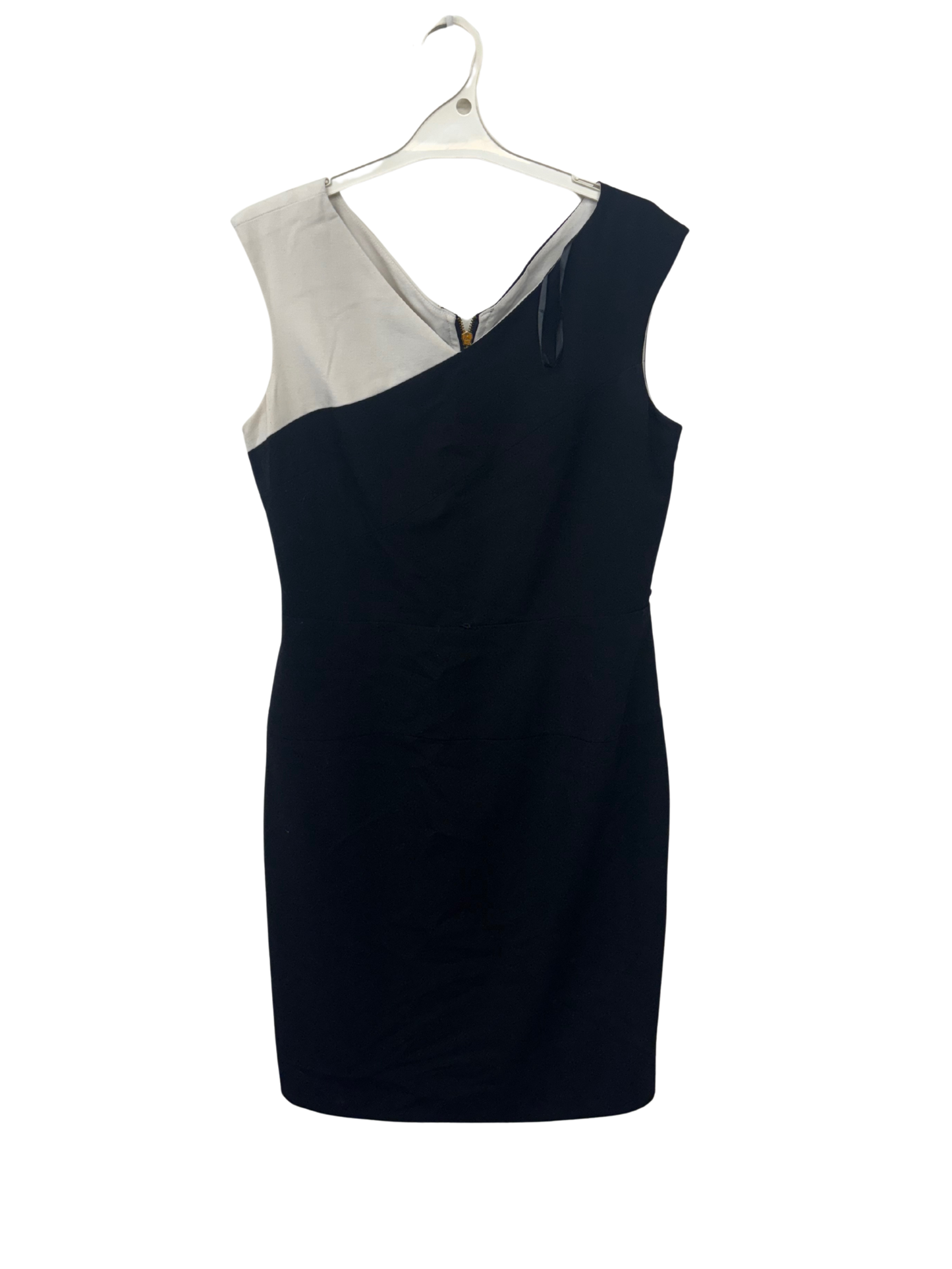 Black & White Fitted Knee Length Pencil Dress